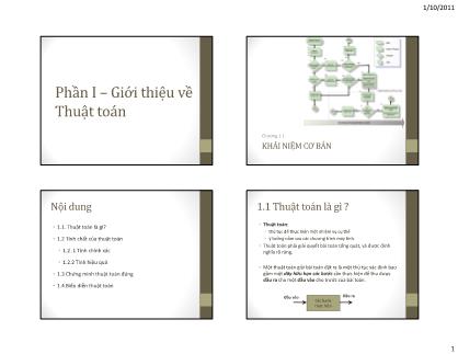 Bài giảng Cấu trúc dữ liệu và thuật toán - Phần 1: Giới thiệu về thuật toán - Chương 1, Phần 1: Khái niệm cơ bản - Nguyễn Duy Hiệp