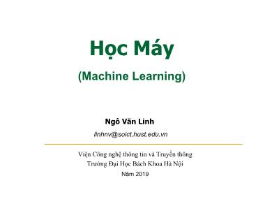 Bài giảng Học máy - Đánh giá hiệu năng hệ thống học máy - Ngô Văn Linh