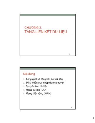 Bài giảng Mạng máy tính - Chương 3: Tầng liên kết dữ liệu - Bùi Trọng Tùng