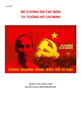 Đề cương ôn tập môn Tư tưởng Hồ Chí Minh