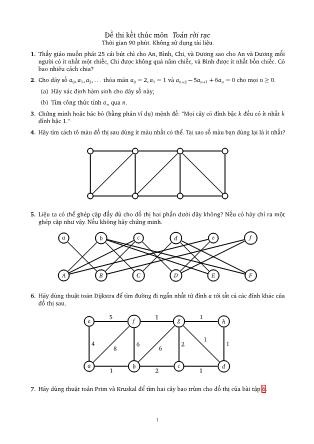 Đề thi kết thúc môn Toán rời rạc