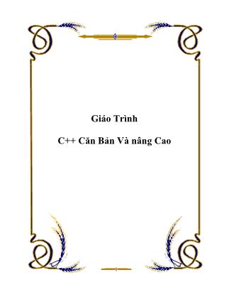 Giáo trình C++ căn bản và nâng cao