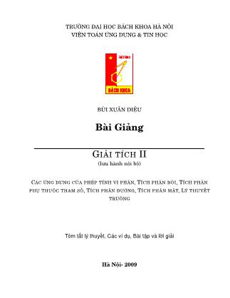 Giáo trình Giải tích 2 - Bùi Xuân Diệu