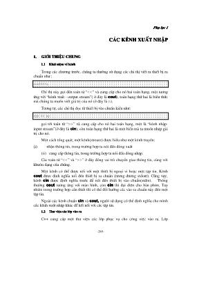 Giáo trình Lập trình hướng đối tượng với C++ - Các kênh xuất nhập