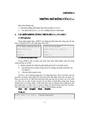 Giáo trình Lập trình hướng đối tượng với C++ - Chương 2: Những mở rộng của C++