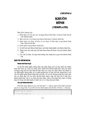Giáo trình Lập trình hướng đối tượng với C++ - Chương 6: Khuôn hình