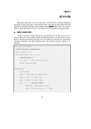Giáo trình Lập trình hướng đối tượng với C++ - Xử lý lỗi
