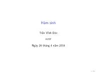 Giáo trình Toán rời rạc - Bài 14: Hàm sinh - Trần Vĩnh Đức