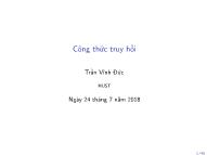 Giáo trình Toán rời rạc - Bài 16: Công thức truy hồi - Trần Vĩnh Đức