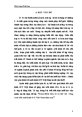 Tiểu luận Quan điểm lịch sử cụ thể với công cuộc đối mới kinh tế ở Việt Nam hiện nay