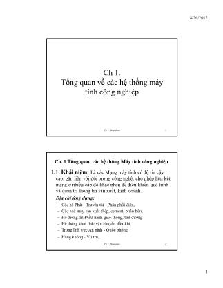 Bài giảng Các hệ thống tin học công nghiệp - Chương 1: Tổng quan về các hệ thống máy tính công nghiệp