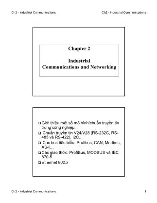 Bài giảng Các hệ thống tin học công nghiệp - Chương 2: Industrial communications and networking