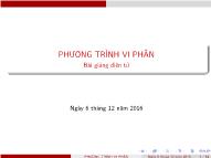 Bài giảng Đạo hàm và tích phân - Phương trình vi phân