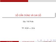 Bài giảng Đạo hàm và tích phân - Số gần đúng và sai số