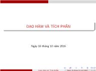 Bài giảng Đạo hàm và tích phân - Tính gần đúng đạo hàm