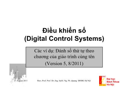 Bài giảng Điều khiển số - Các ví dụ - Nguyễn Phùng Quang