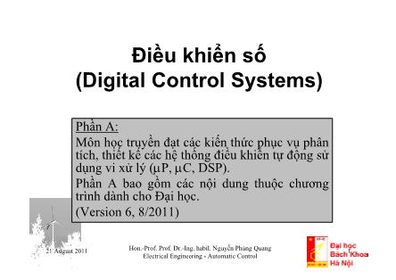 Bài giảng Điều khiển số - Nguyễn Phùng Quang