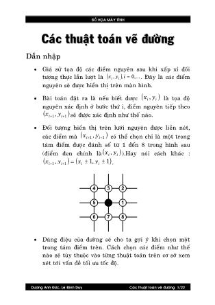 Bài giảng Đồ họa máy tính - Các thuật toán vẽ đường