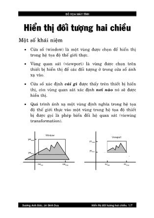 Bài giảng Đồ họa máy tính - Hiển thị đối tượng hai chiều