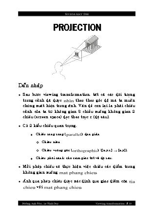 Bài giảng Đồ họa máy tính - Projection