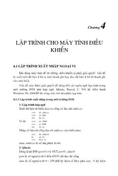 Bài giảng Đo lường và điều khiển bằng máy tính - Chương 4: Lập trình cho máy tính điều khiển