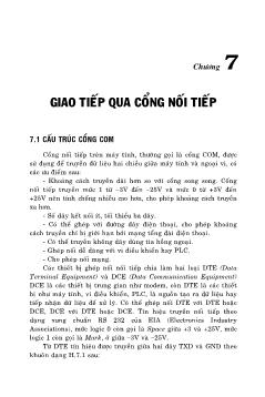 Bài giảng Đo lường và điều khiển bằng máy tính - Chương 7: Giap tiếp qua cổng nối tiếp