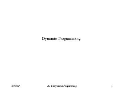 Bài giảng Giải thuật - Chương 1: Dynamic programming