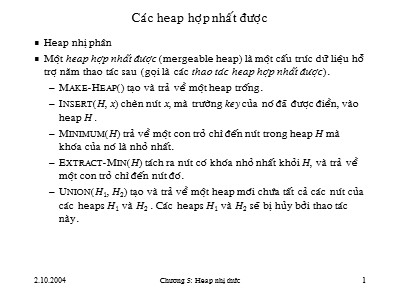 Bài giảng Giải thuật - Chương 5: Các heap hợp nhất