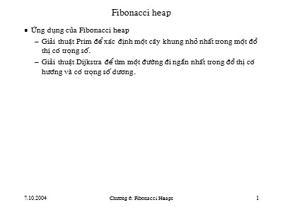 Bài giảng Giải thuật - Chương 6: Fibonacci heap