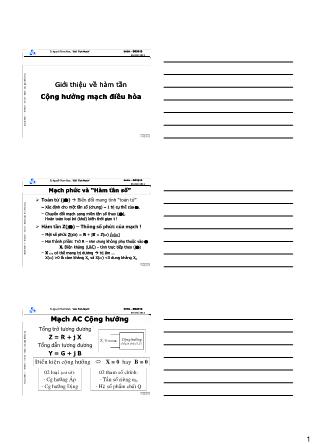 Bài giảng Giải tích mạch - Chương 2, Phần 2: Mạch xác lập điều hòa - Nguyễn Thanh Nam