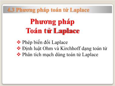 Bài giảng Giải tích mạch - Chương 4, Phần 3: Phân tích mạch trong miền thời gian