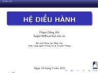 Bài giảng Hệ điều hành - Chương 2: Quản lý tiến trình - Phạm Đăng Hải