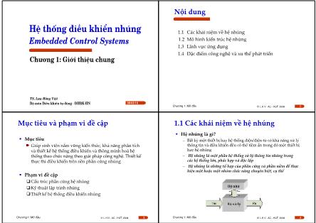 Bài giảng Hệ thống điều khiển nhúng - Lưu Hồng Việt