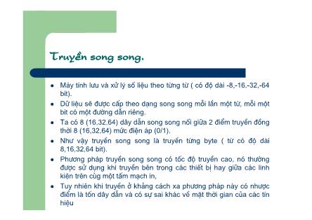 Bài giảng Hệ thống đo và điều khiển công nghiệp - Bài 4, Phần 1: Truyền song song - Đào Đức Thịnh