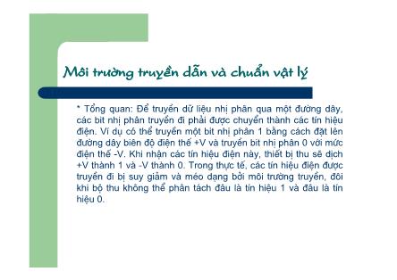 Bài giảng Hệ thống đo và điều khiển công nghiệp - Bài 4, Phần 2: Môi trường truyền dẫn và chuẩn vật lí - Đào Đức Thịnh