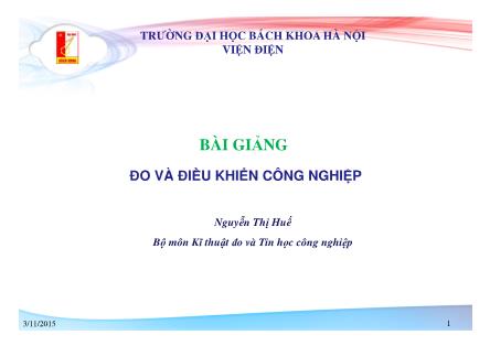 Bài giảng Hệ thống đo và điều khiển công nghiệp - Chương 5: Cơ sở kĩ thuật truyền tin công nghiệp - Nguyễn Thị Huế