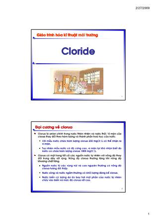 Bài giảng Hóa kỹ thuật môi trường 1 - Chương 10: Cloride