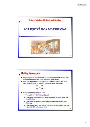 Bài giảng Hóa kỹ thuật môi trường 1 - Chương 2: Sơ lược về hóa môi trường