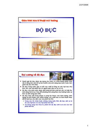 Bài giảng Hóa kỹ thuật môi trường 1 - Chương 5: Độ đục