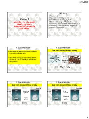 Bài giảng Hóa lý - Chương 2: Nguyên lý 2 của nhiệt động lực học - Chiều và giới hạn của quá trình