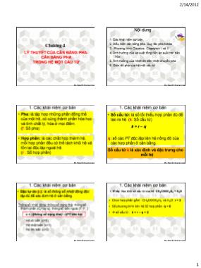 Bài giảng Hóa lý - Chương 4: Lý thuyết của cân bằng pha - Cân bằng pha trong hệ một cấu tử