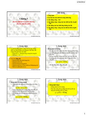Bài giảng Hóa lý - Chương 5: Dung dịch và cân bằng dịch - hơi