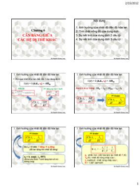 Bài giảng Hóa lý - Chương 6: Cân bằng giữa các dị thể khác