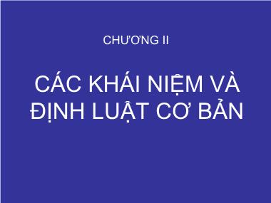 Bài giảng Hóa phân tích - Chương 2: Các khái niệm và định luật cơ bản (Bản chuẩn kiến thức)