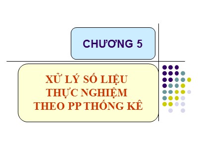 Bài giảng Hóa phân tích - Chương 5: Xử lý số liệu thực nghiệm theo phương pháp thống kê - Nguyễn Thị Thu Vân