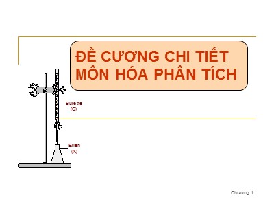 Bài giảng Hóa phân tích - Đề cương chi tiết (Bản đẹp)