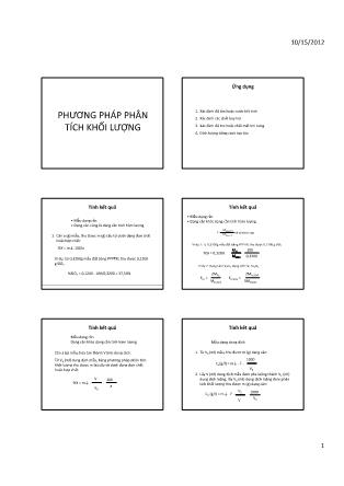 Bài giảng Hóa phân tích - Phương pháp phân tích khối lượng (Chuẩn kiến thức)