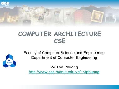 Bài giảng Kiến trúc máy tính - Chương 1: Giới thiệu môn học - Võ Tấn Phương