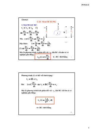Bài giảng Kỹ thuật điện tử - Chương 6: Cá mạch xung - Lê Chí Thông