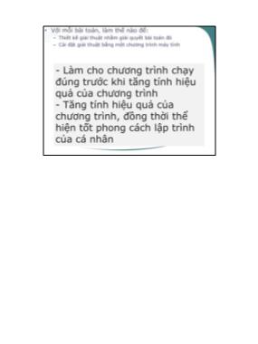 Bài giảng Kỹ thuật lập trình - Chương 3, Phần 1: Các kỹ thuật xây dựng chương trình phần mềm - Vũ Thị Hương Giang